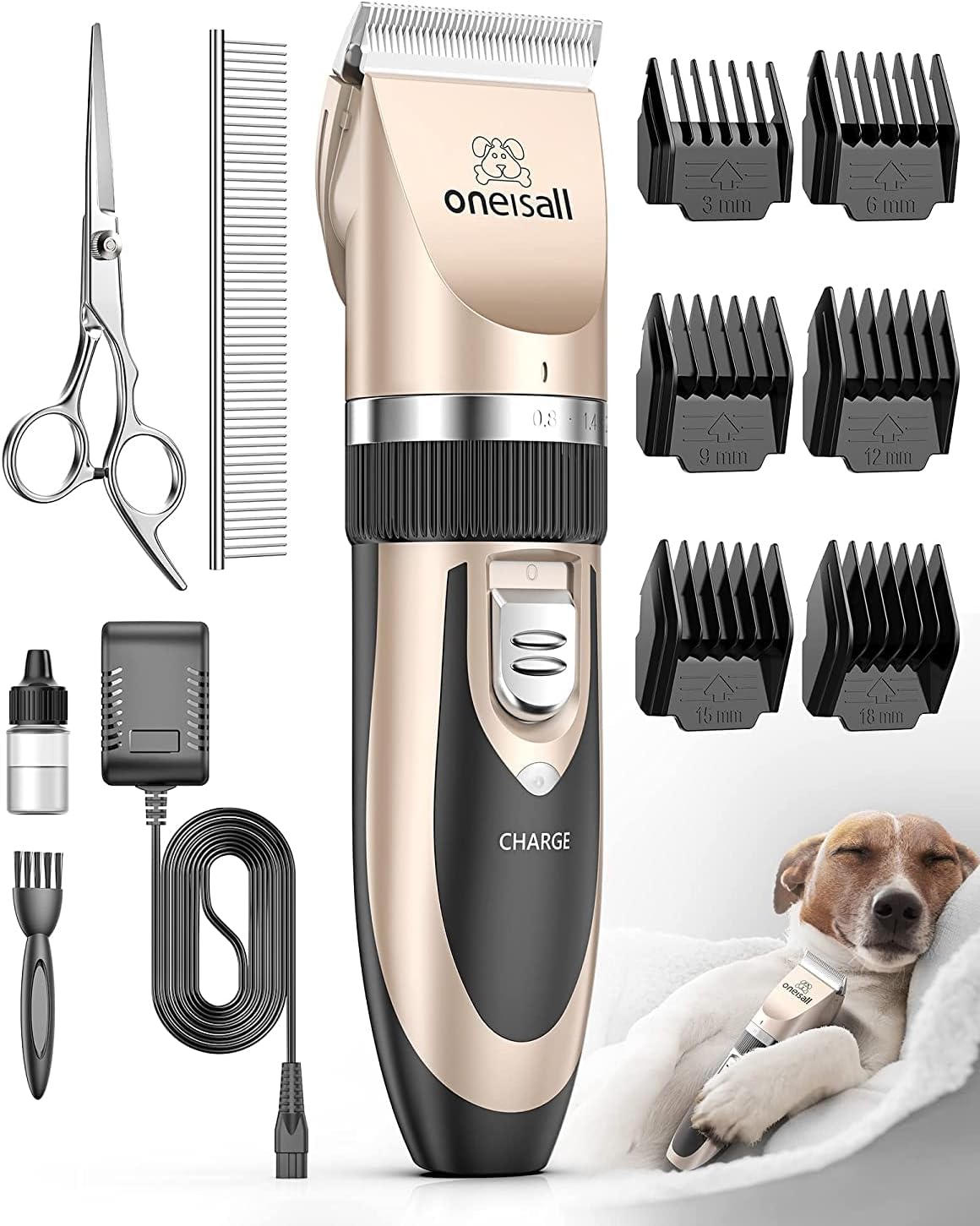 oneisall Dog Clippers Grooming Kit for Dogs Cats Pets (B01HRSZRXM)