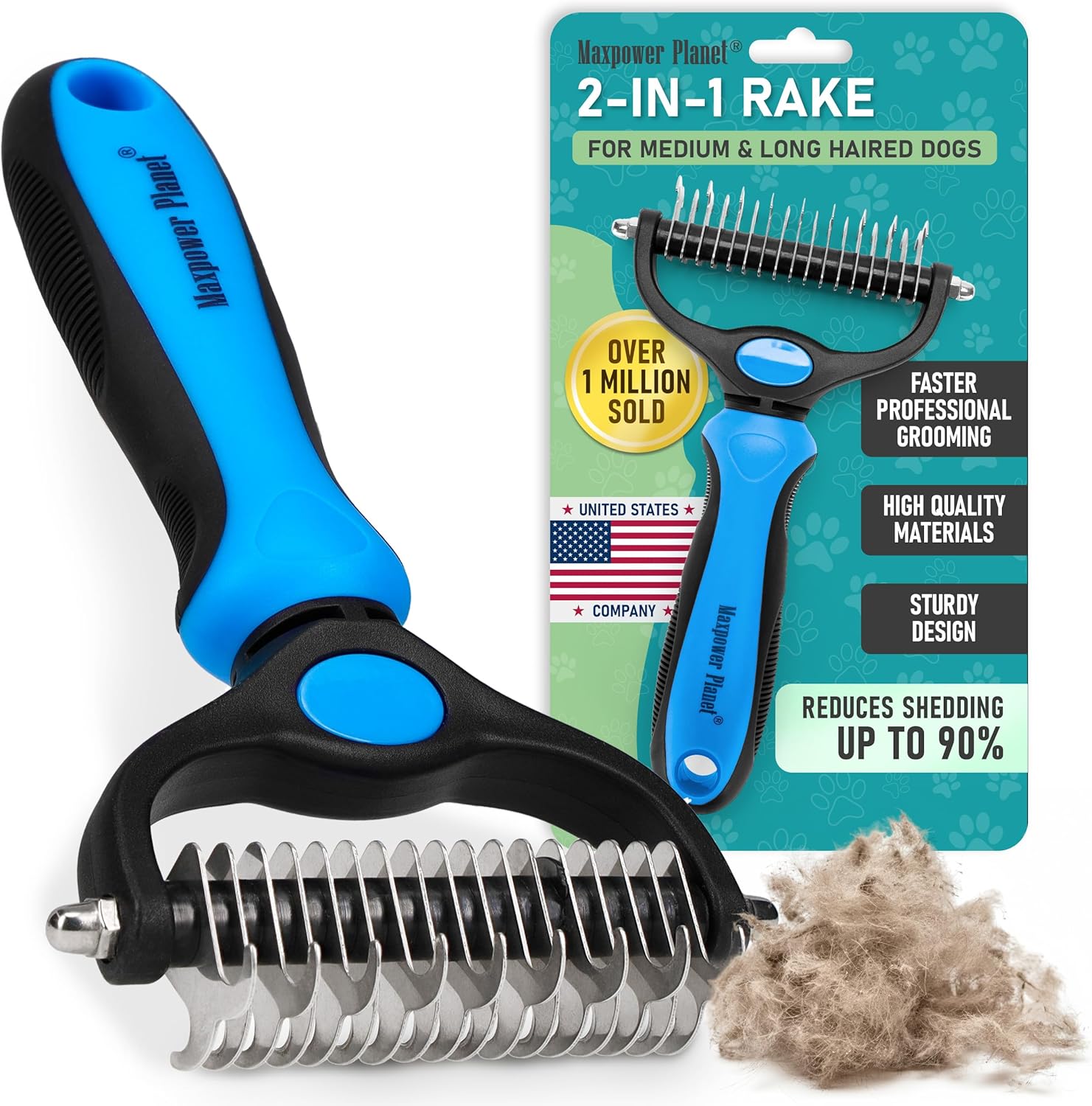 Maxpower Planet Dog Grooming Rake (B07P2N8HQH)