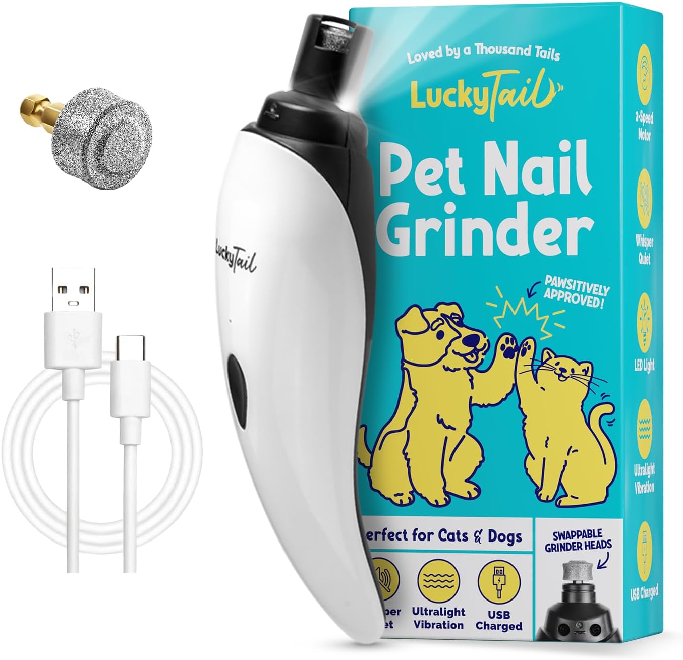 LuckyTail Pet Nail Grinder (B08P51WYLS)