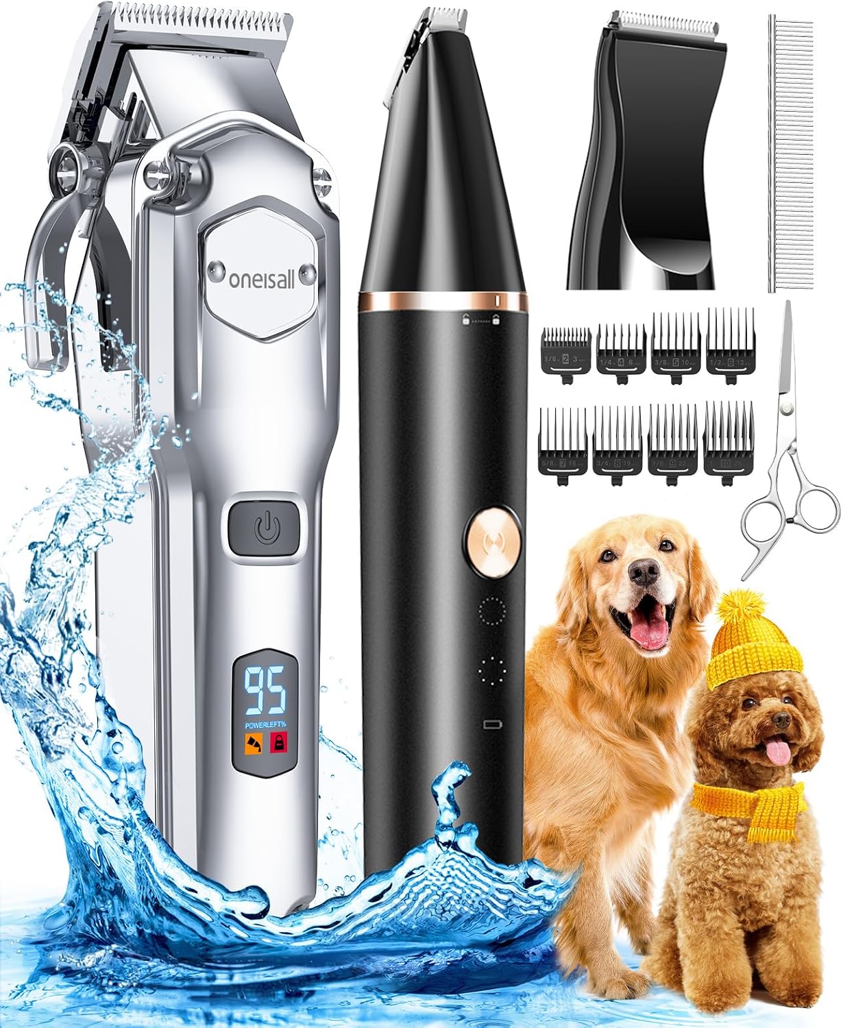oneisall Dog Grooming Kit with Stainless Steel Blades (B0C3LBYPMZ)