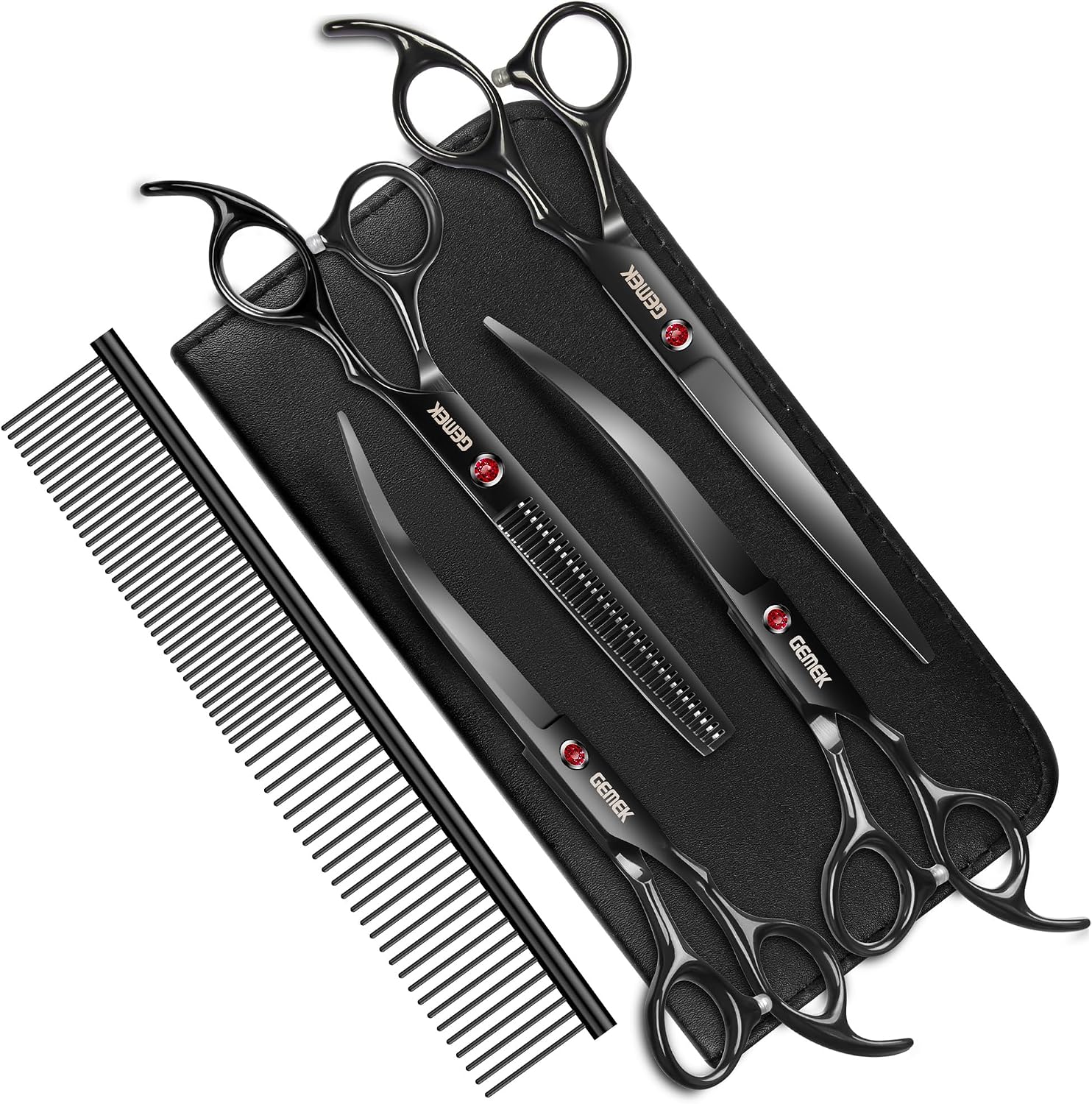 7.0in Titanium Dog Grooming Scissors Set