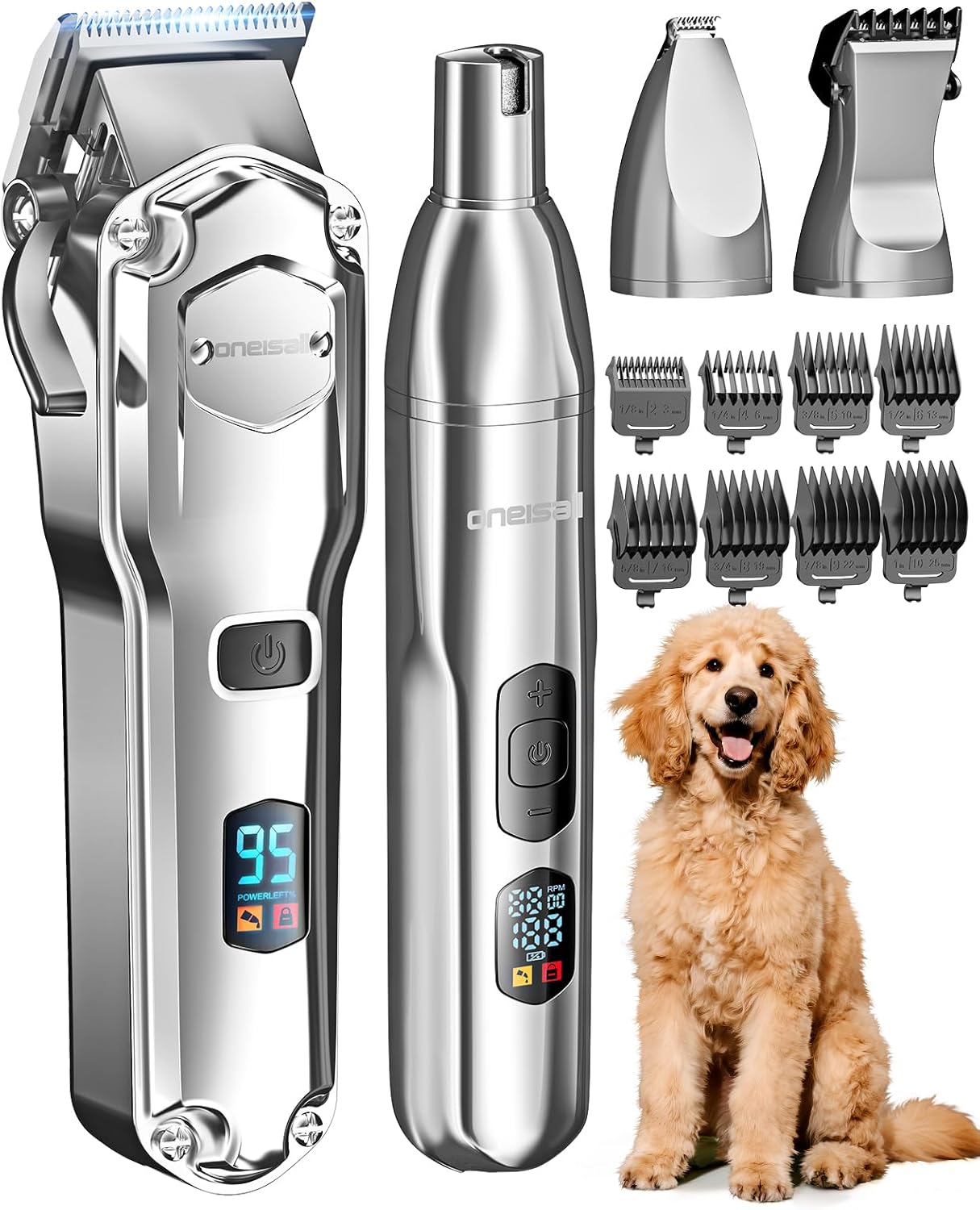 oneisall Dog Clippers for Grooming Thick/Matted Hair, 4-in-1 Grooming (B0F62NXF4Z)
