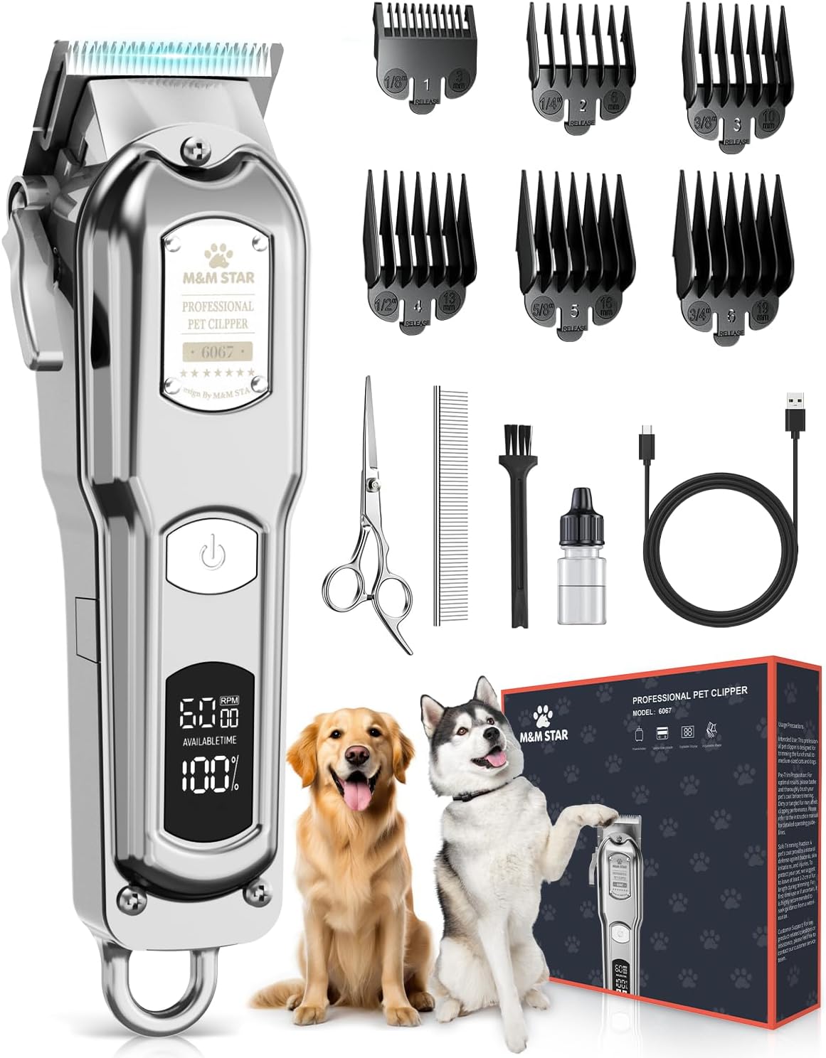Dog Clippers for Grooming Thick Heavy Coats, All-Metal Body (B0GT4KZ447)